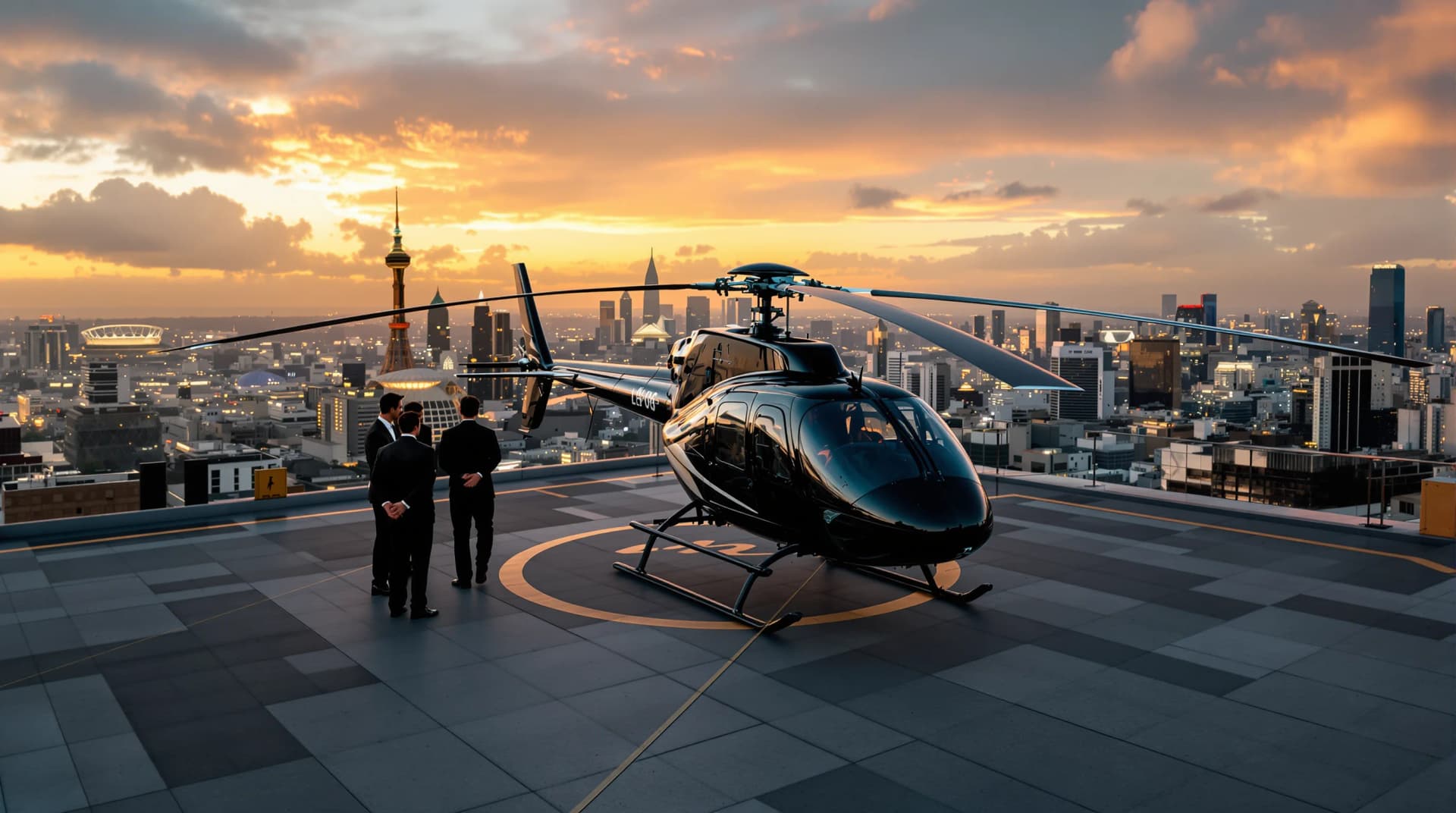 Transferência executiva por helicóptero