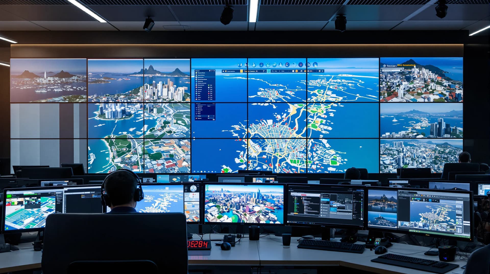 Security operations center monitoring Rio de Janeiro