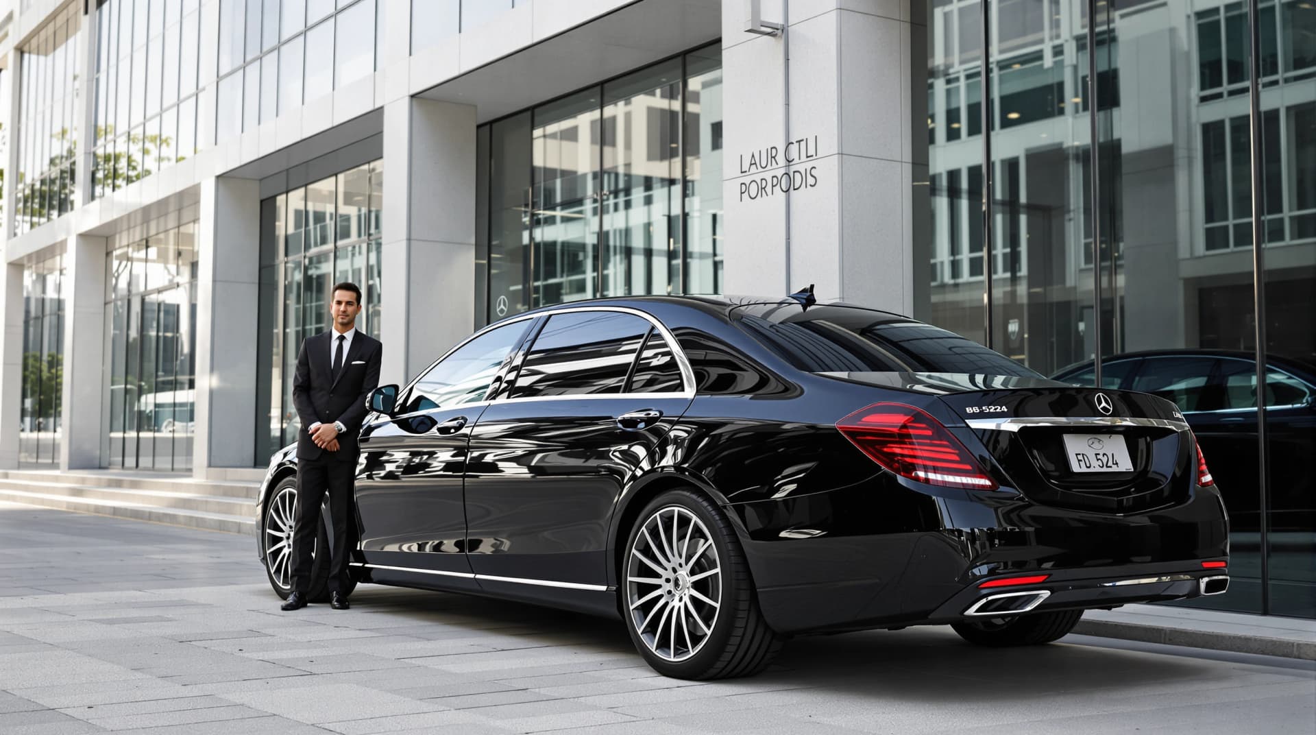 Luxury armored Mercedes S-Class for executive protection