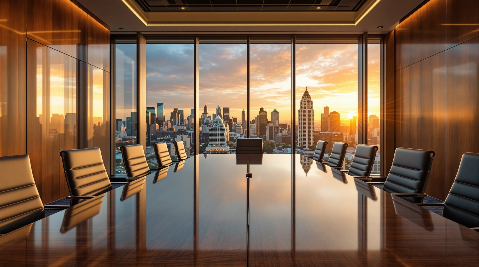 São Paulo corporate boardroom with city skyline view