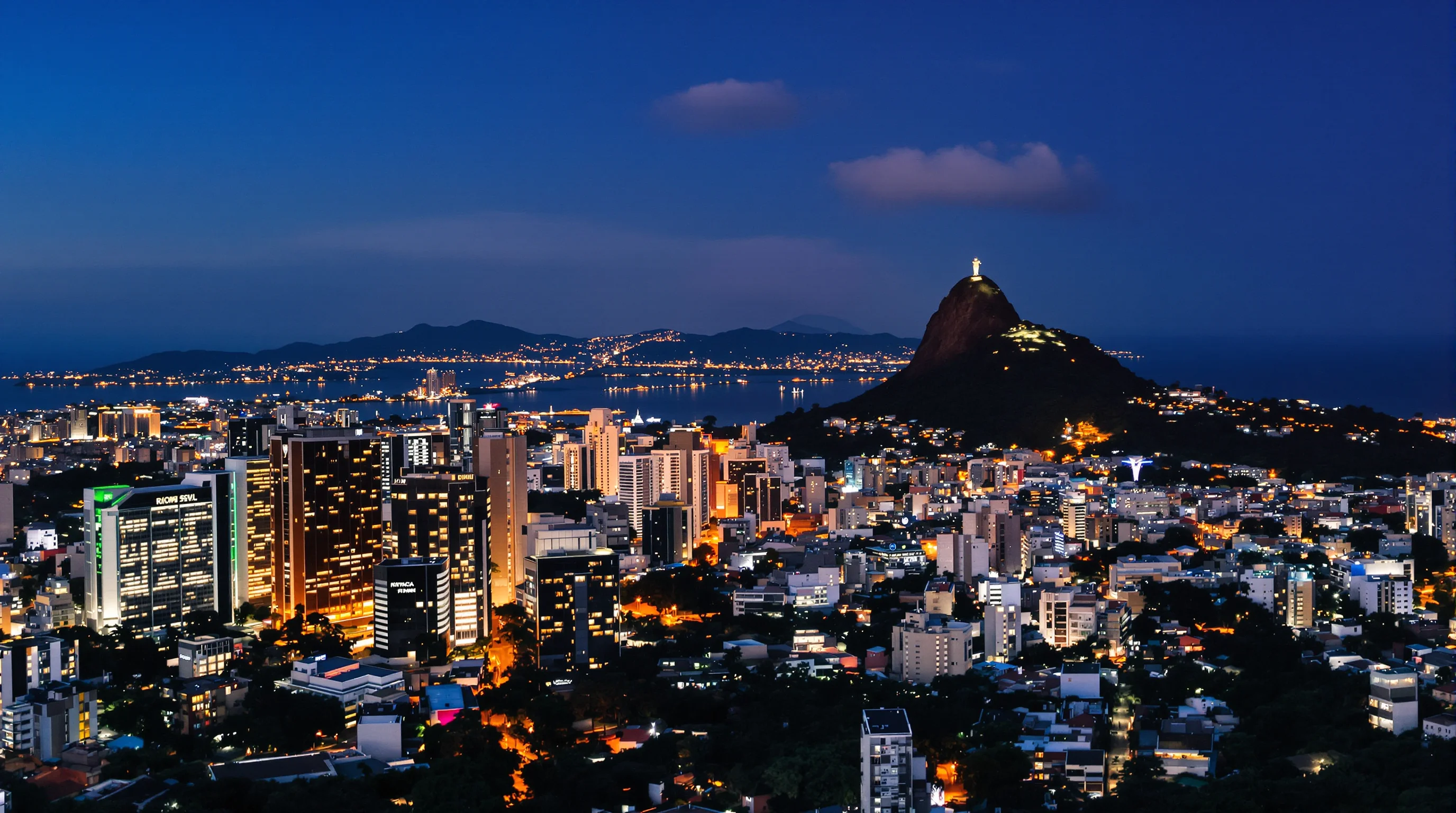 Aerial view of Rio de Janeiro showing urban contrast