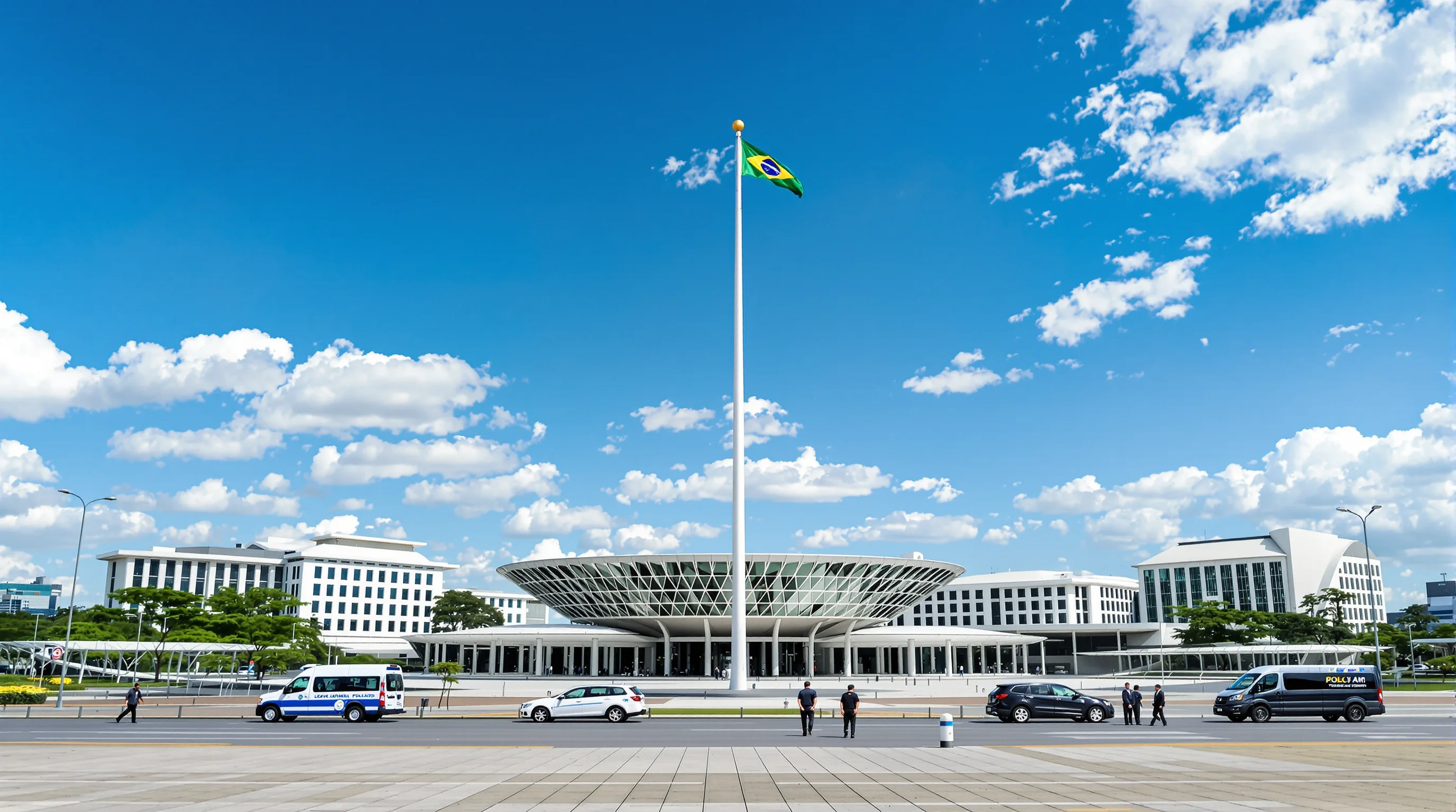 Esplanada dos Ministérios em Brasília com arquitetura moderna
