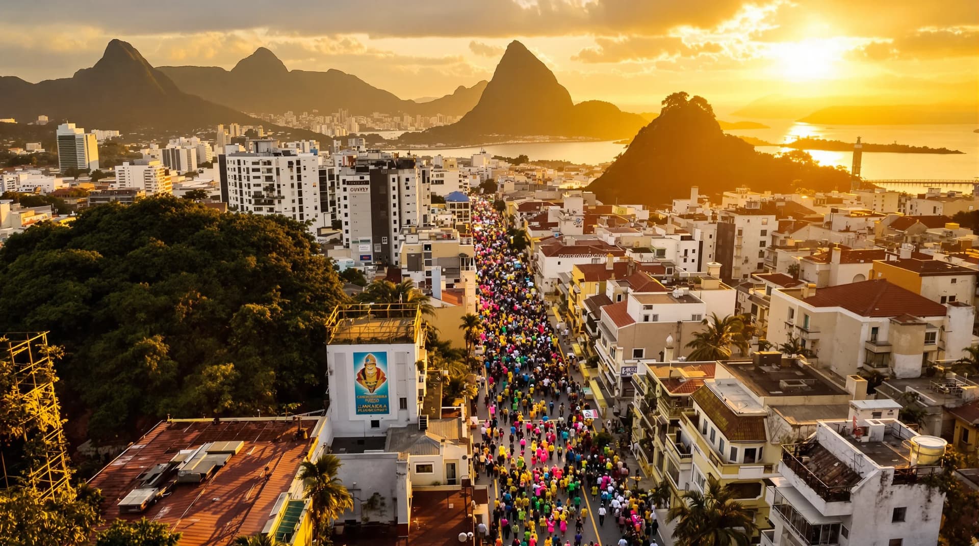 Celebrações do Carnaval do Rio de Janeiro com blocos coloridos na Zona Sul